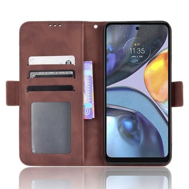SKALO Motorola Moto G22 6-lokeroa Lompakkokotelo - Ruskea