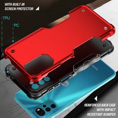 SKALO Motorola Moto G22 Shockproof Armor Suojakuori - Turkoosi