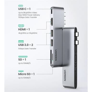 USB Tyyppi-C Keskitin Macbook Pro