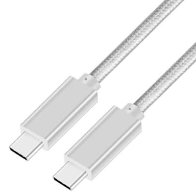 USB-C - USB-C-kaapeli USB 3.2 C PD100W 20GB/s 5A Valkoinen