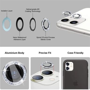 INF Kameran suojus 3 kpl Musta iPhone 13 Pro/13 Pro Max