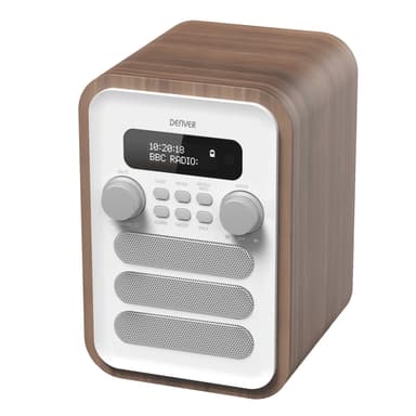 Denver FM/DAB+ Radio Bluetooth Puu/Valkoinen