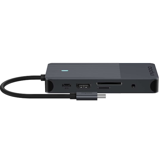 RAPOO UCM-2004 8-in-1 USB-C Multiport Adapter hubi (musta)