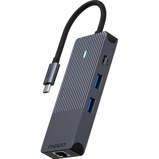 RAPOO UCM-2004 8-in-1 USB-C Multiport Adapter hubi (musta)