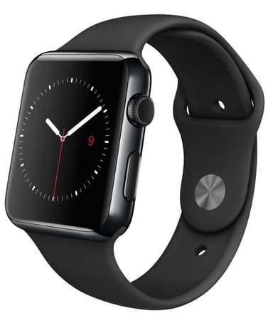 Apple Watch Sport 42mm alumiini, musta sport-ranneke