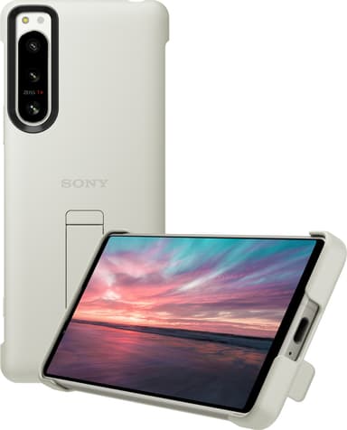 Sony Xperia 5 IV Style suojakuori jalustalla (valkoinen)