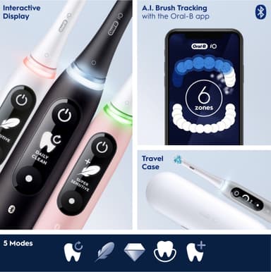 Oral-B iO 6s sähköhammasharja 448877 tuplapakkaus (musta/pinkki)