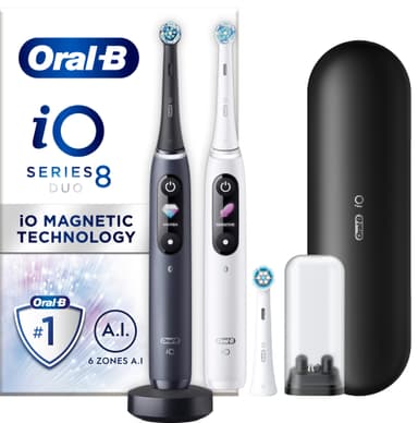 Oral-B iO 8 Duo sähköhammasharja 449034 (musta/valkoinen)