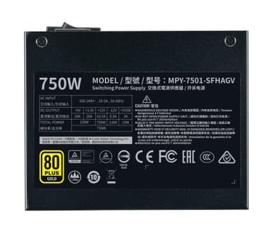 Cooler Master V750 SFX Gold virtalähdeyksikkö 750 W 24-pin ATX Musta