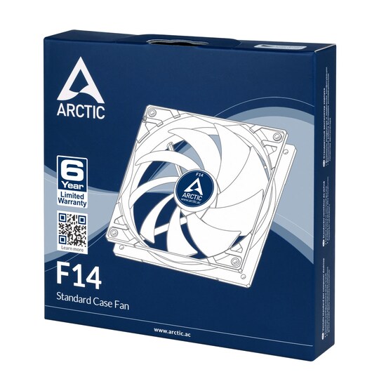 ARCTIC F14 Tietokonekotelo Tuuletin 14 cm Musta, Sininen, Valkoinen