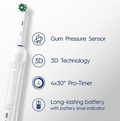 Oral-B Pro1 750 sähköhammasharja 421504 (valkoinen)
