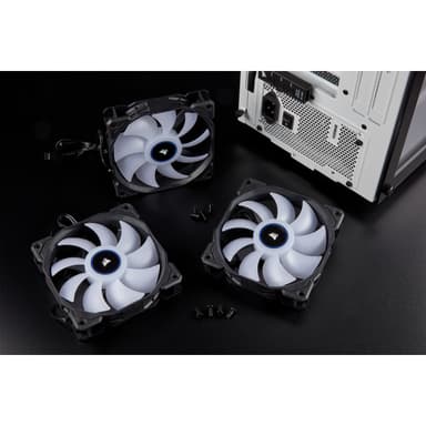 Corsair CO-9050084-WW Tietokoneen jäähdytysjärjestelmä Tietokonekotelo Tuuletin 12 cm Musta, Sininen 3 kpl