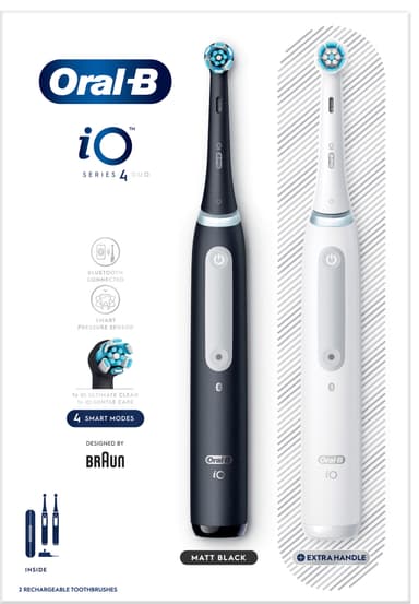 Oral-B iO 4 DUO sähköhammasharjat 414742 (musta / valkoinen)
