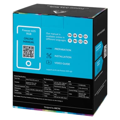 ARCTIC Freezer A35 RGB Suoritin Jäähdytin 11,2 cm Musta 1 kpl