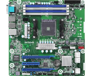 Asrock X470D4U emolevy AMD X470 Kanta AM4 mikro ATX