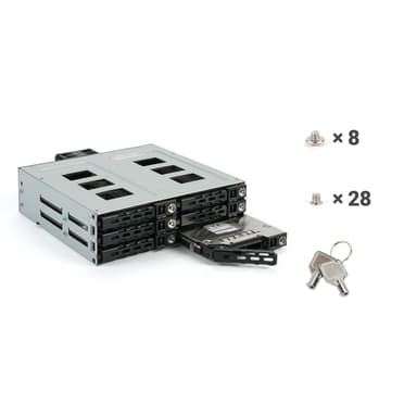 Fantec MR-SA1262-12G 13,3 cm (5.25") Liitinpaneeli Musta