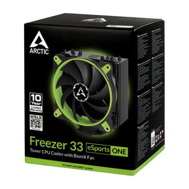 ARCTIC Freezer 33 eSports ONE Suoritin Jäähdytin 12 cm Musta, Vihreä