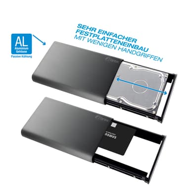 Fantec DB-ALU31 HDD-kotelo Musta 3.5"