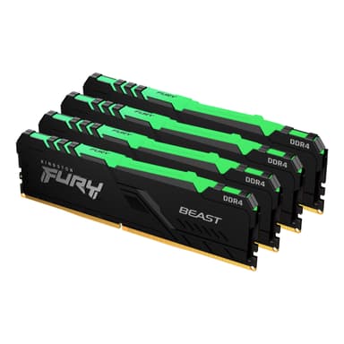 Kingston Technology FURY Beast RGB muistimoduuli 32 GB 4 x 8 GB DDR4 3600 MHz