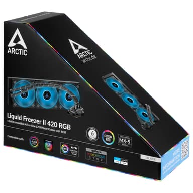ARCTIC Liquid Freezer II 420 RGB Suoritin Nestejäähdytyspakkaus 14 cm Musta 1 kpl