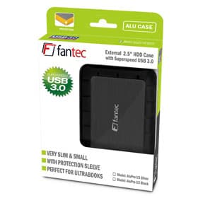 Fantec AluPro U3 Musta 2.5" USB-virta