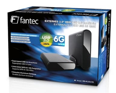 Fantec DB-ALU3e-6G Musta 3.5"