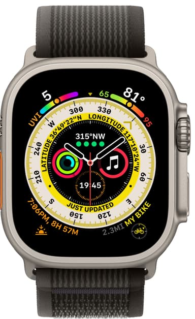 Apple Watch Ultra 49mm GPS+CEL Titanium M/L (musta/harmaa / Trail)