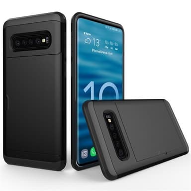 Panssarikuori korttipidikkeellä Samsung Galaxy S10 - Musta