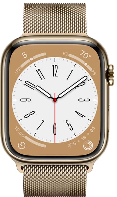 Apple Watch Series 8 45mm Cellular (kul. ruost. teräs / kul. Milanese)