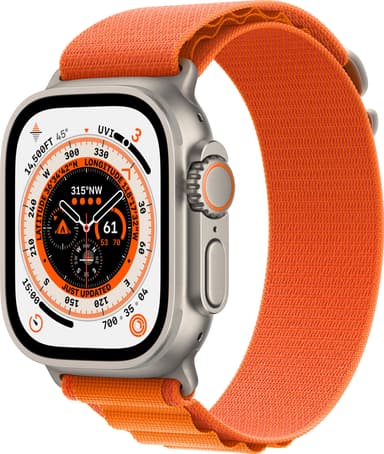 Apple Watch Ultra 49mm GPS+CEL Titanium M (oranssi / Alpine-ranneke)