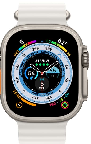 Apple Watch Ultra 49mm GPS+CEL Titanium (valkoinen / Ocean-ranneke)