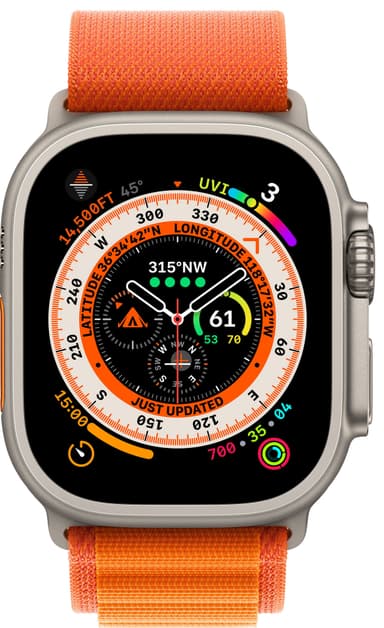 Apple Watch Ultra 49mm GPS+CEL Titanium M (oranssi / Alpine-ranneke)