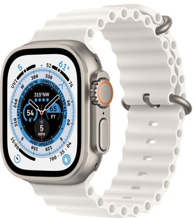 Apple Watch Ultra 49mm GPS+CEL Titanium (valkoinen / Ocean-ranneke)