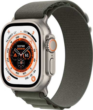 Apple Watch Ultra 49mm GPS+CEL Titanium M (vihreä / Alpine-ranneke)