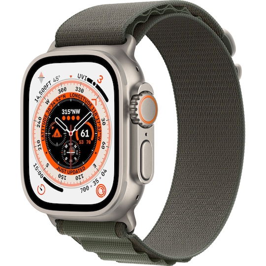 Apple Watch Ultra 49mm GPS+CEL Titanium L (vihreä / Alpine-ranneke)