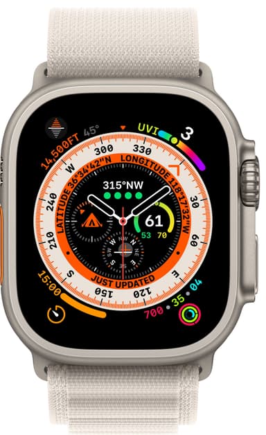 Apple Watch Ultra 49mm GPS+CEL Titanium S (tähtivalkea / Alpine)