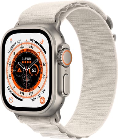 Apple Watch Ultra 49mm GPS+CEL Titanium S (tähtivalkea / Alpine)