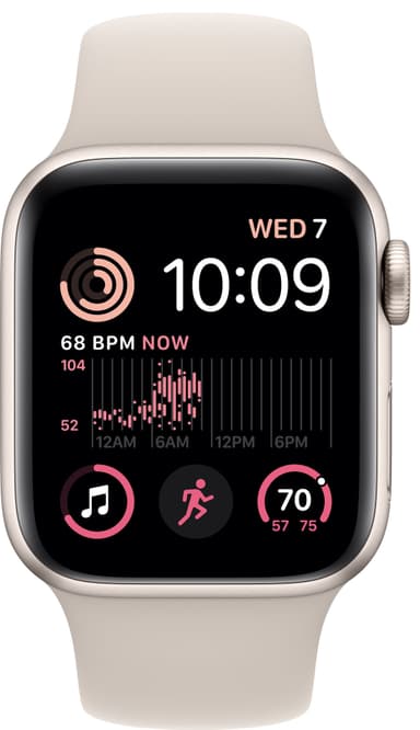 Apple Watch SE 2nd Gen 40 mm GPS (tähtiv. alu./tähtiv. Sport-ranneke)