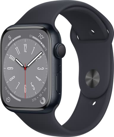Apple Watch Series 8 45mm GPS (kesk. alu. / kesk. Sport-ranneke)