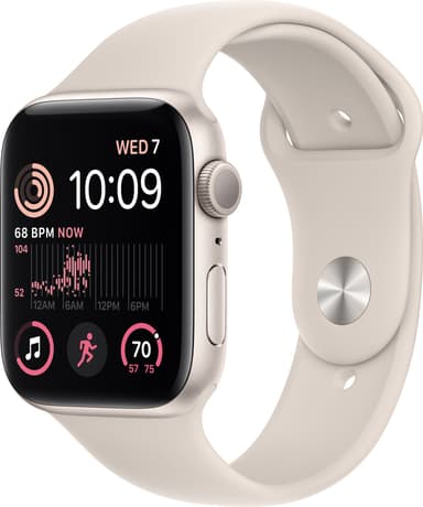 Apple Watch SE 2nd Gen 44 mm GPS (tähtiv. alu./tähtiv. Sport-ranneke)