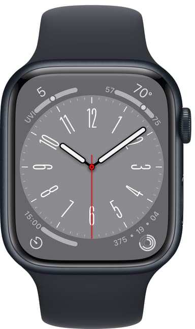 Apple Watch Series 8 45mm GPS (kesk. alu. / kesk. Sport-ranneke)