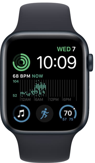 Apple Watch SE 2nd Gen 44 mm LTE (keskiyöns. alu./keskiyöns. Sport)