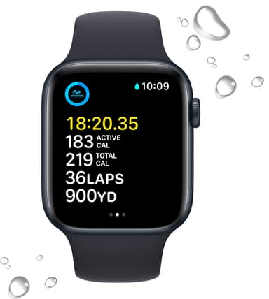 Apple Watch SE 2nd Gen 44 mm LTE (keskiyöns. alu./keskiyöns. Sport)