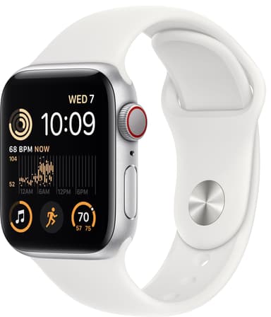 Apple Watch SE 2nd Gen 40 mm LTE (hopea alu./valk. Sport-ranneke)