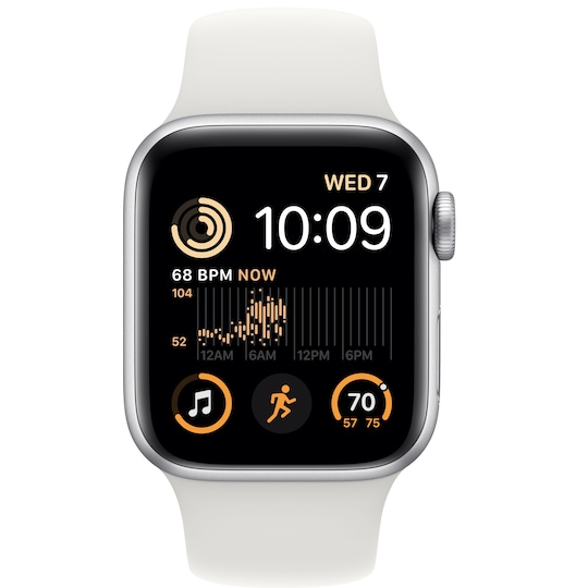 Apple Watch SE 2nd Gen 40 mm GPS (hopea alu./valk. Sport-ranneke)