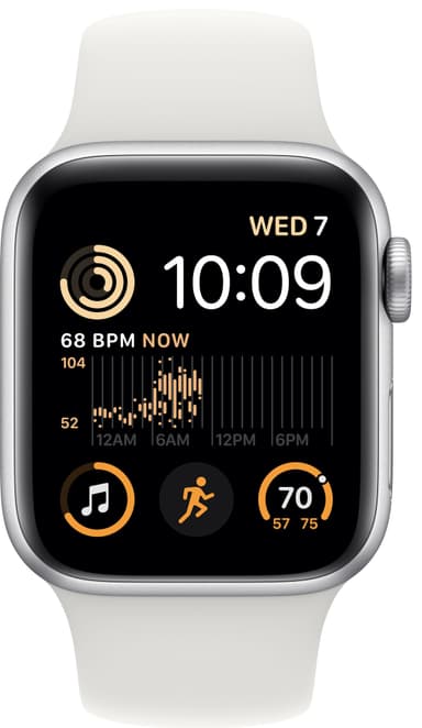 Apple Watch SE 2nd Gen 40 mm GPS (hopea alu./valk. Sport-ranneke)