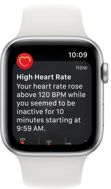 Apple Watch SE 2nd Gen 44 mm GPS (hopea alu./valk. Sport-ranneke)