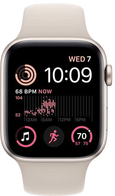 Apple Watch SE 2nd Gen 44 mm GPS (tähtiv. alu./tähtiv. Sport-ranneke)