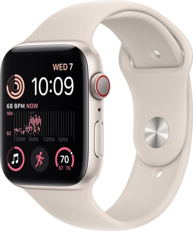 Apple Watch SE 2nd Gen 44 mm LTE (tähtiv. alu./tähtiv. Sport-ranneke)