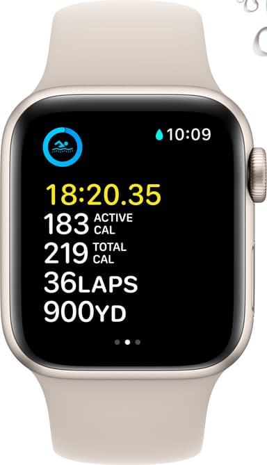 Apple Watch SE 2nd Gen 40 mm GPS (tähtiv. alu./tähtiv. Sport-ranneke)